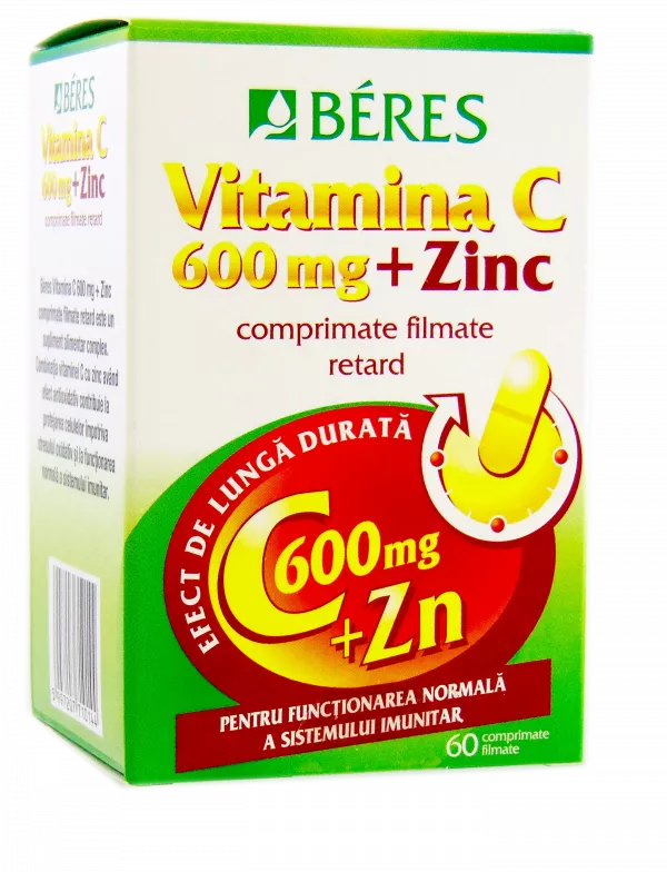 Beres vitamina C 600mg + Zinc x 60 comprimate