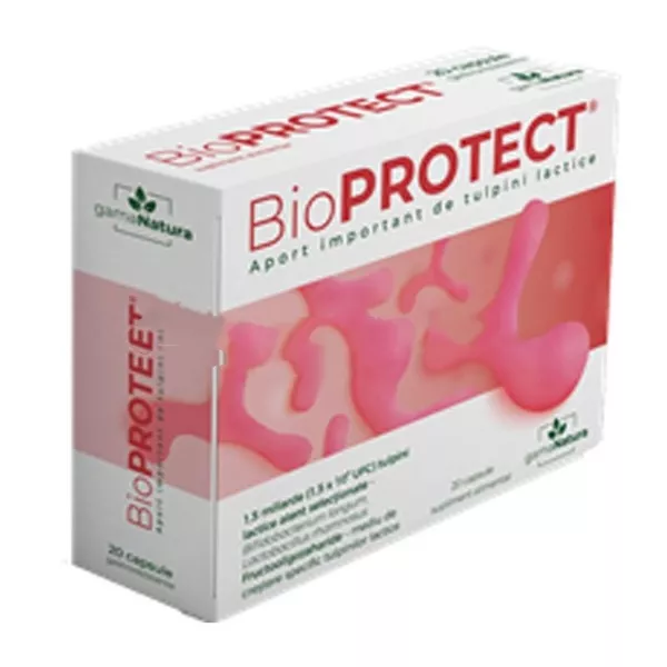 Bioprotect probiotic pentru echilibrarea florei intestinale x 20 capsule gastrorezistente
