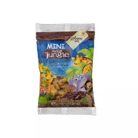 Biscuiti Bio Ania Mini Jungle cu ciocolata x 100 grame
