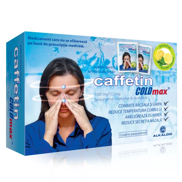 Caffetin Coldmax 1000mg/12,2mg pulbere pentru suspensie orala x 10 plicuri