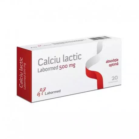 Calciu lactic 500mg x 20 comprimate (Labormed)