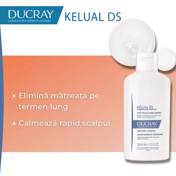 Ducray Kelual DS Sampon impotriva matretii severe recurente (dermatita seboreica) x 100ml