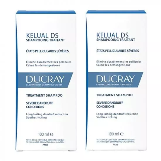 Ducray Kelual DS Pachet Sampon impotriva matretii severe recurente (dermatita seboreica) 100ml x 2 bucati 