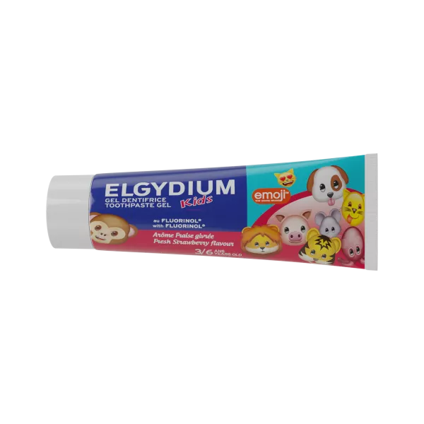 Elgydium Emoji Kids Pasta de dinti cu aroma de capsuni pentru copii 3 - 6 ani x 50ml
