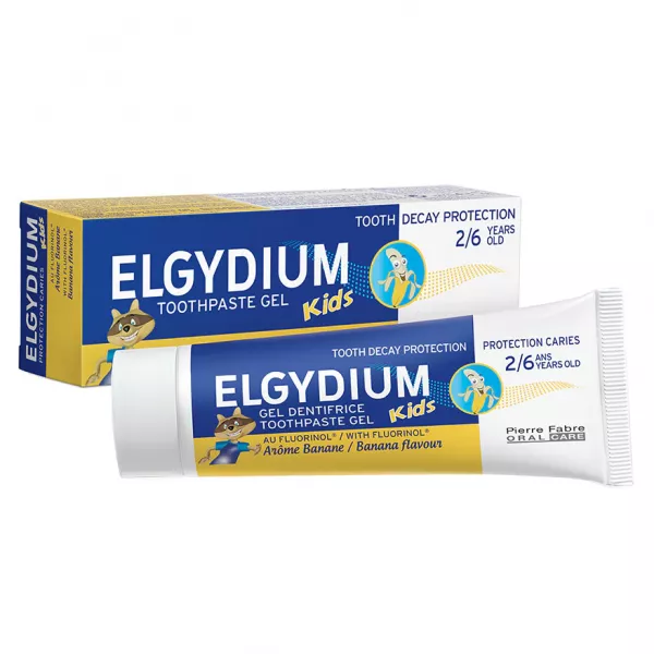 Elgydium Kids pasta de dinti pentru copii 2-6 ani cu aroma de banane x 50ml