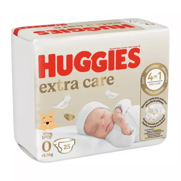 Huggies scutece Extra Care nr. 0 (sub 3.5 kg) x 25 bucati