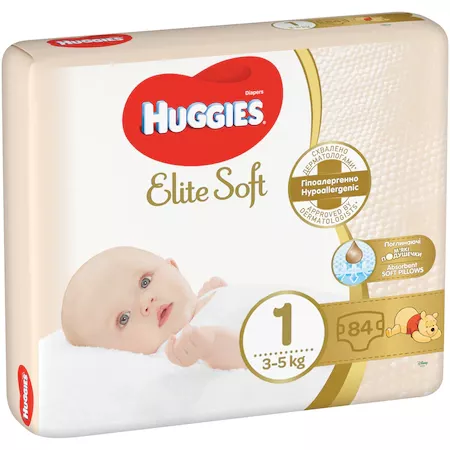 Huggies Elite Soft nr.1 (3-5 kg) x 84 bucati
