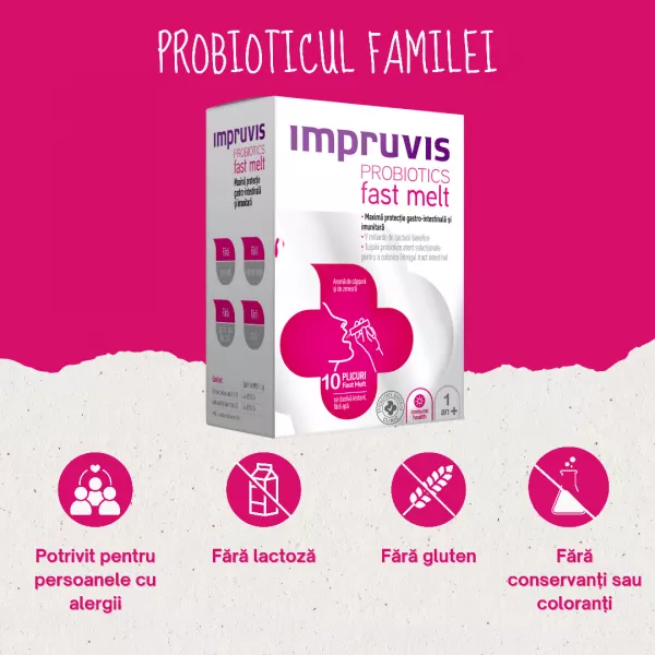 Impruvis Probiotics Fast melt x 10 plicuri