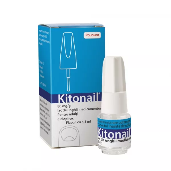 Kitonail 80mg/g lac unghi anti-fungic x 3,3ml