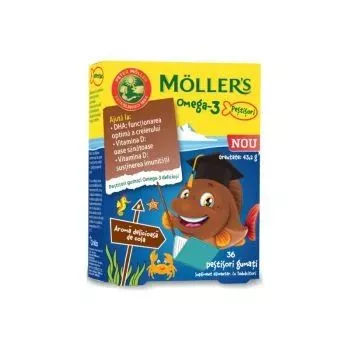 Moller's Omega 3 Fishes cu aroma de Cola x 36 jeleuri