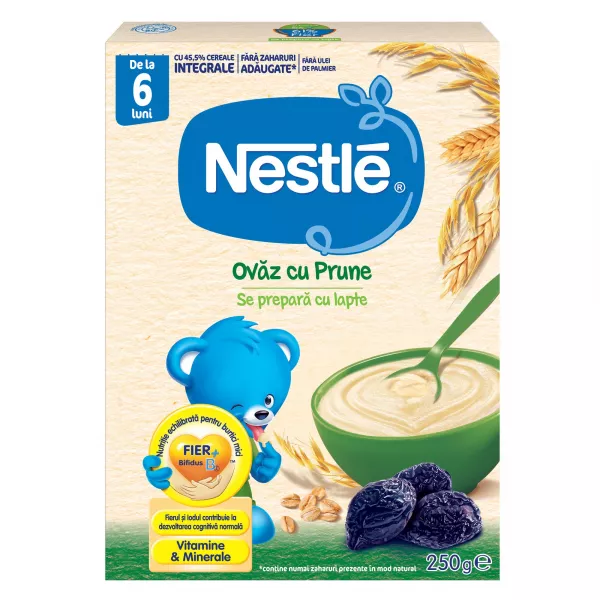 Nestle cereale Ovaz cu Prune, de la 6 luni, 250gr