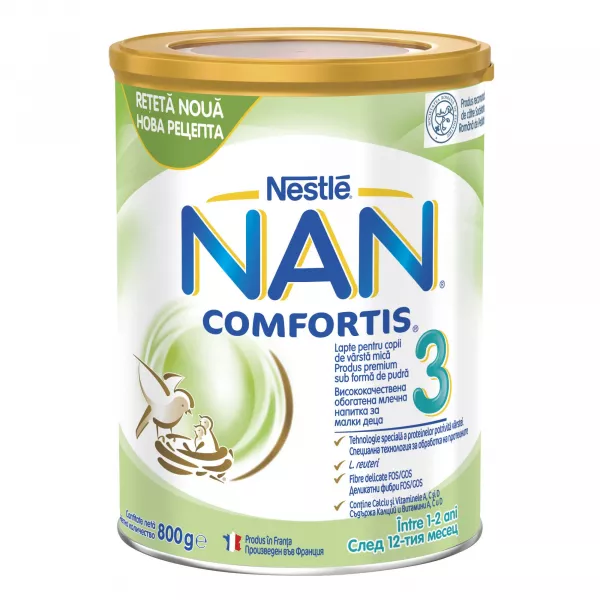 Nestle NAN COMFORTIS 3, Lapte praf pentru copii intre 1-2 ani, 800 grame