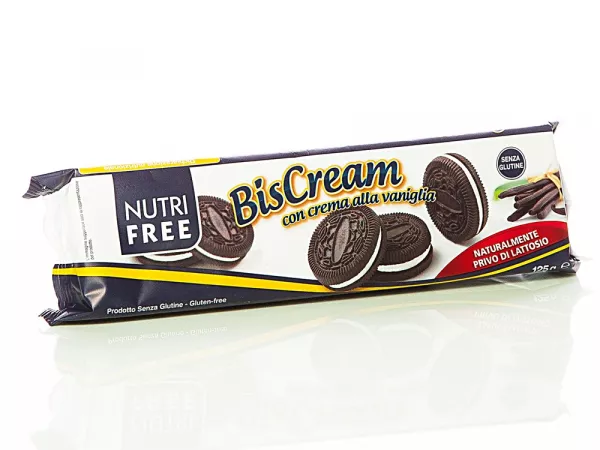 NutriFree Biscream biscuiti cu crema de vanilie, fara gluten x 125 grame
