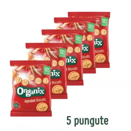 Organix Goodies Biscuiti Alfabet 5 pungute x 25 grame