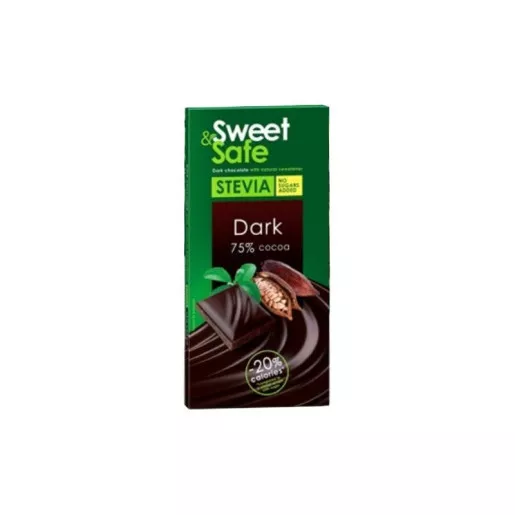 Sweet & Safe Ciocolata amaruie cu indulcitor din stevie x 90 grame