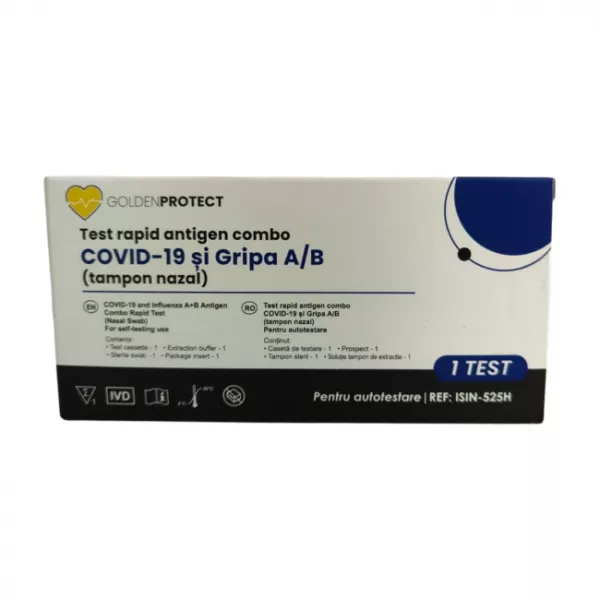 Test rapid antigen combo Covid-19 si Gripa A/B x 1 bucata