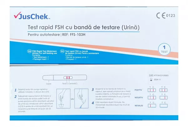 Test rapid pentru menopauza (FSH), Juscheck pentru autotestare CE0123