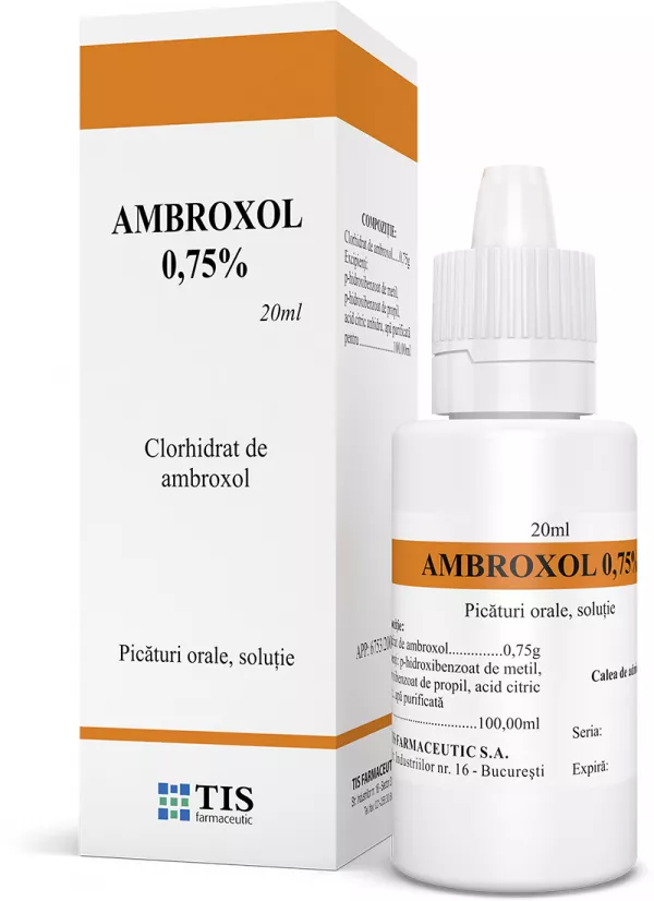 TIS Ambroxol 0.75% picaturi orale x 20ml