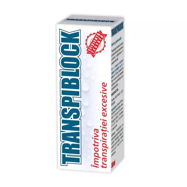 Transpiblock deodorant roll-on impotriva transpiratiei excesive x 50ml