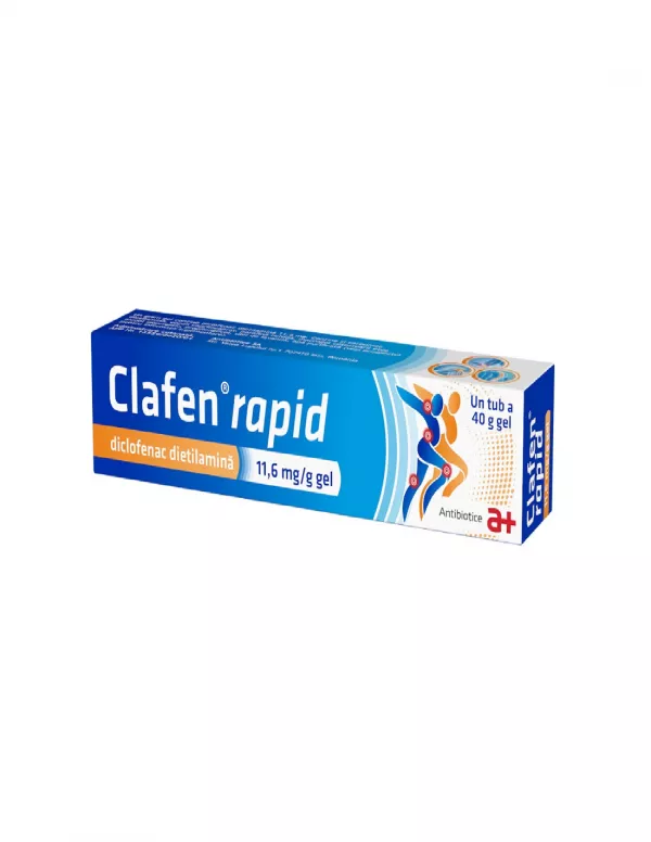 Clafen Rapid, 11,6 mg/g gel, 40 g, Antibiotice SA