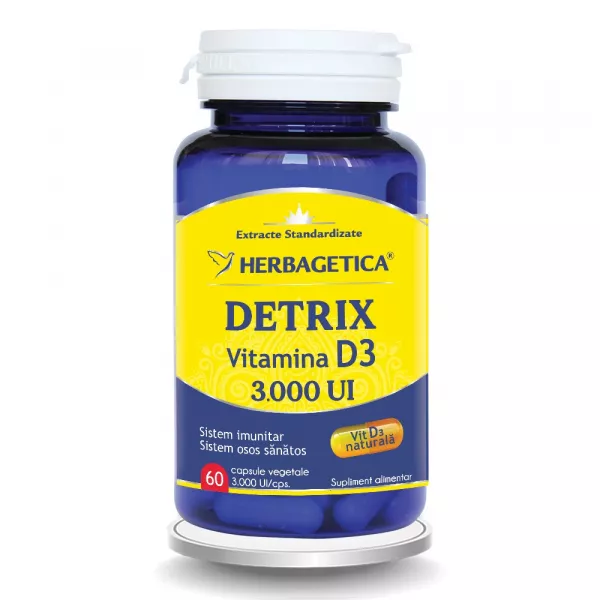 Detrix Vitamina D3 3000UI, 60 capsule, Herbagetica