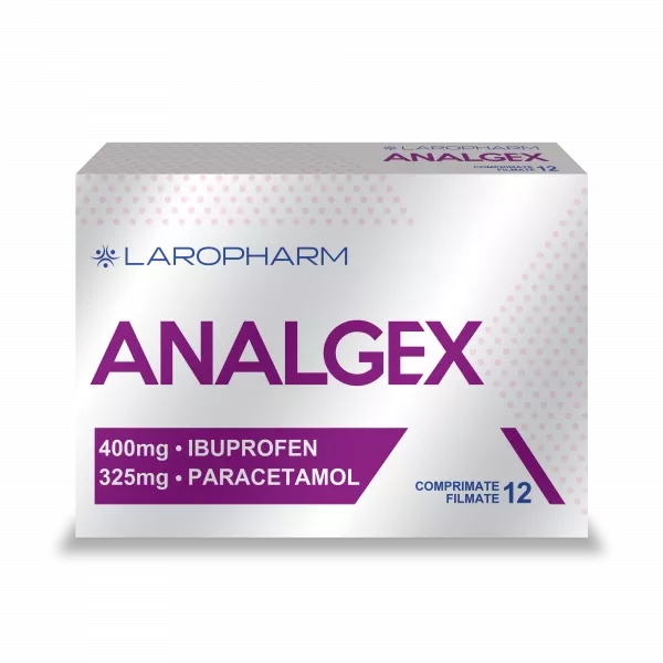 Analgex, 400 mg/325 mg, 12 comprimate filmate, Laropharm