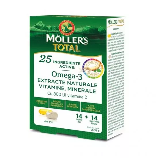 Mollers Total, 14 capsule + 14 comprimate, Moller's