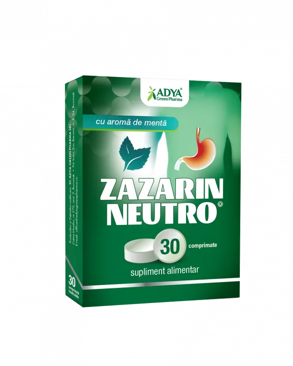 Zazarin Neutro Menta, 30 comprimate, Adya Green Pharma