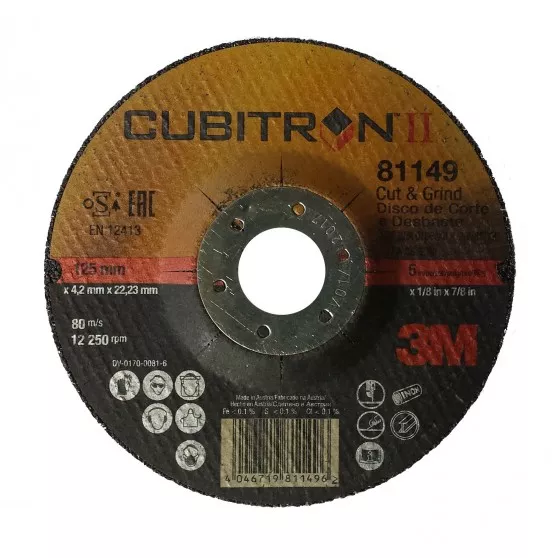 Discuri de polizare - Disc polizare Cubitron II A36S BF 125x4,2x22,23 T27, oldindustry.ro