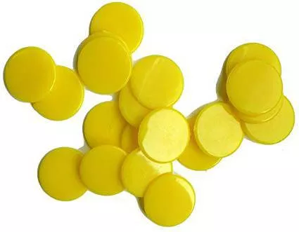 Sortare si clasificare Jetoane din plastic galben, set 100 bucati, 19 ...