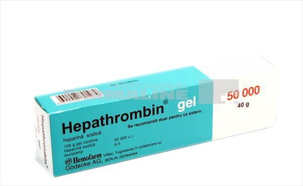 Hepathrombin 300 UI/g/ 500 UI/g, unguent cu heparina