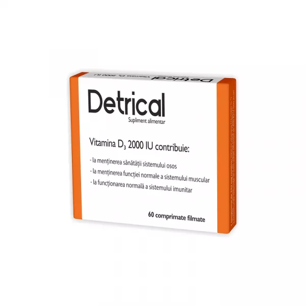 Detrical D3 2000 IU 60 comprimate filmate - la pret mic | Pfarma.ro