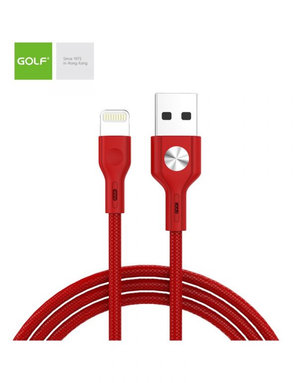 USB Cablu USB iPhone 5 6 / 7 Golf Leather 3A ROSU