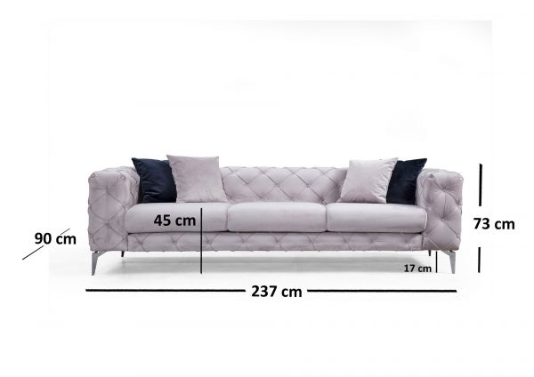 Canapea cu 3 locuri Como - Light Grey