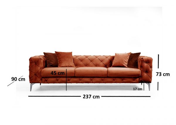 Canapea cu 3 locuri Como - Orange