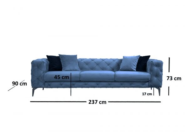 Canapea cu 3 locuri Como 3 Seater - Blue