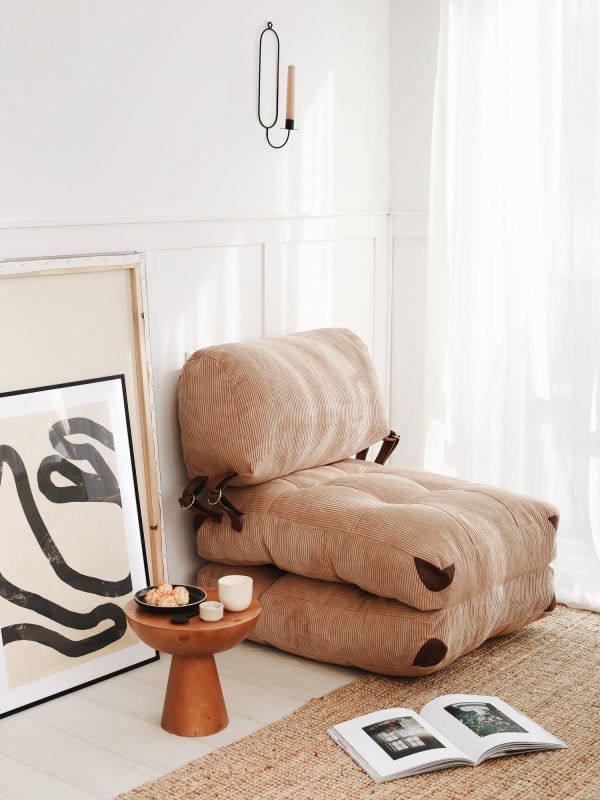 Canapea extensibilă cu 1 loc Fold Kadife - Camel