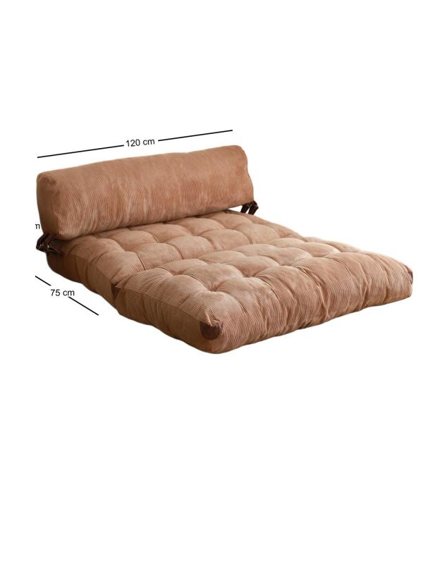 Canapea extensibilă cu 2 locuri Fold Kadife 2 - Camel