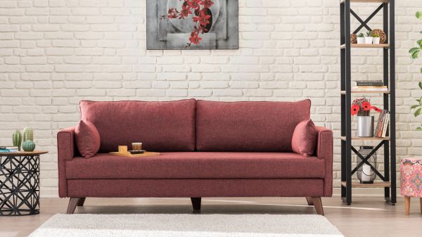 Canapea extensibilă cu 3 locuri Bella Sofa Bed - Claret Red