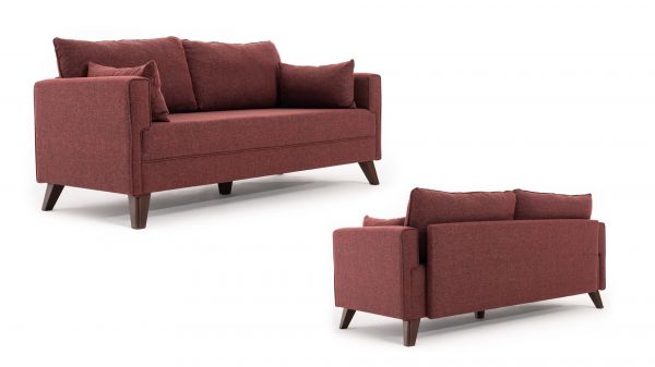 Canapea extensibilă cu 3 locuri Bella Sofa Bed - Claret Red