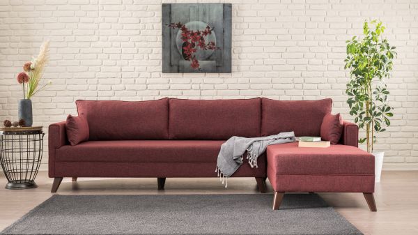 Coltar Bella Corner Sofa Right 1 - Claret Red