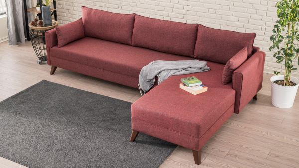 Coltar Bella Corner Sofa Right 1 - Claret Red
