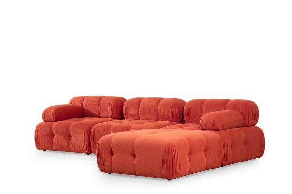 Coltar Doblo 3 Seater with Pouffe ( L1-O1-1R-Pouffe) - Red