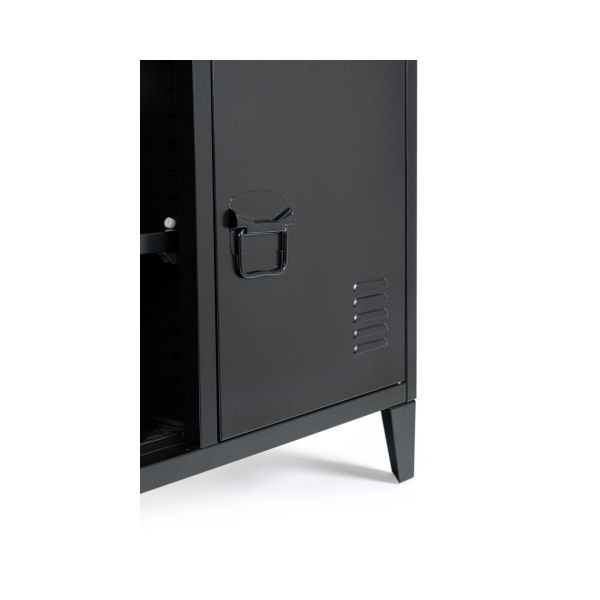 Comoda TV neagra din otel 120,5 cm Cambridge Bizzotto