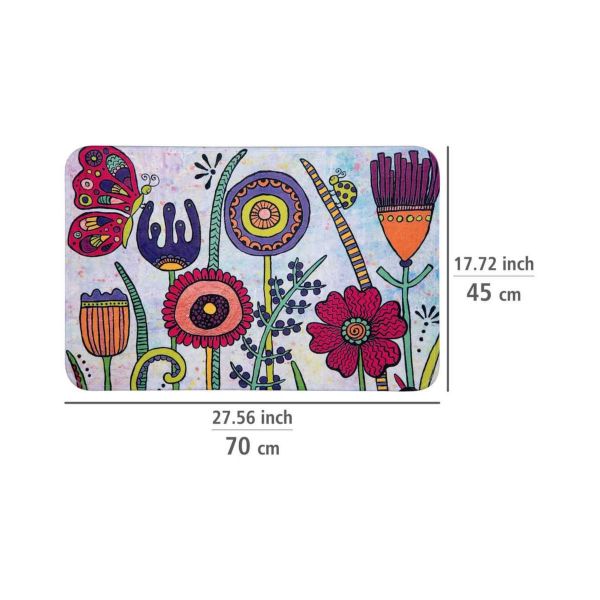 Covoras de baie multicolor din poliester 45 x 70 cm Full Bloom Rollin Art Wenko