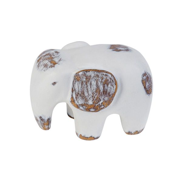 Decoratiune elefant alb din polirasina 11 cm Yazhi