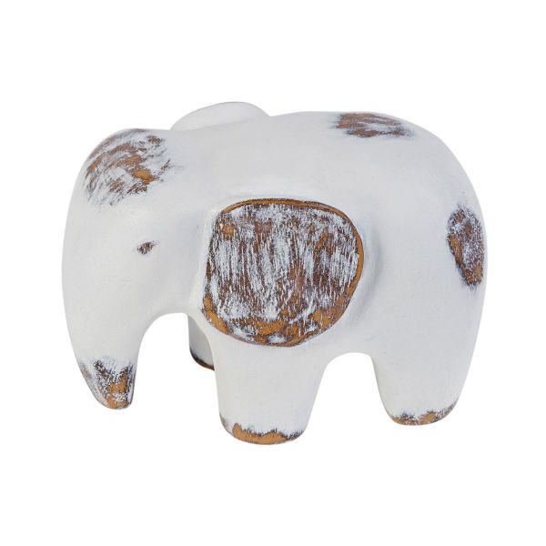 Decoratiune elefant alb din polirasina 12.5 cm Yazhi