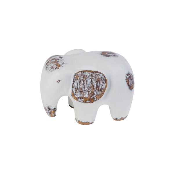 Decoratiune elefant alb din polirasina 9 cm Yazhi