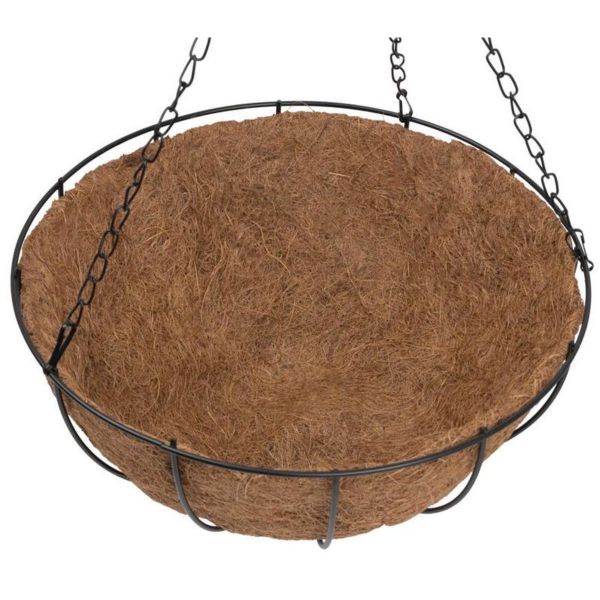 Ghiveci suspendat cu lant din fibra de nuca de cocos 30 cm