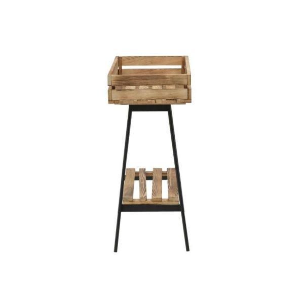 Masa cu tavite de lemn Inart, lemn si metal, 60x33x72 cm, natur/negru
